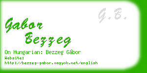 gabor bezzeg business card